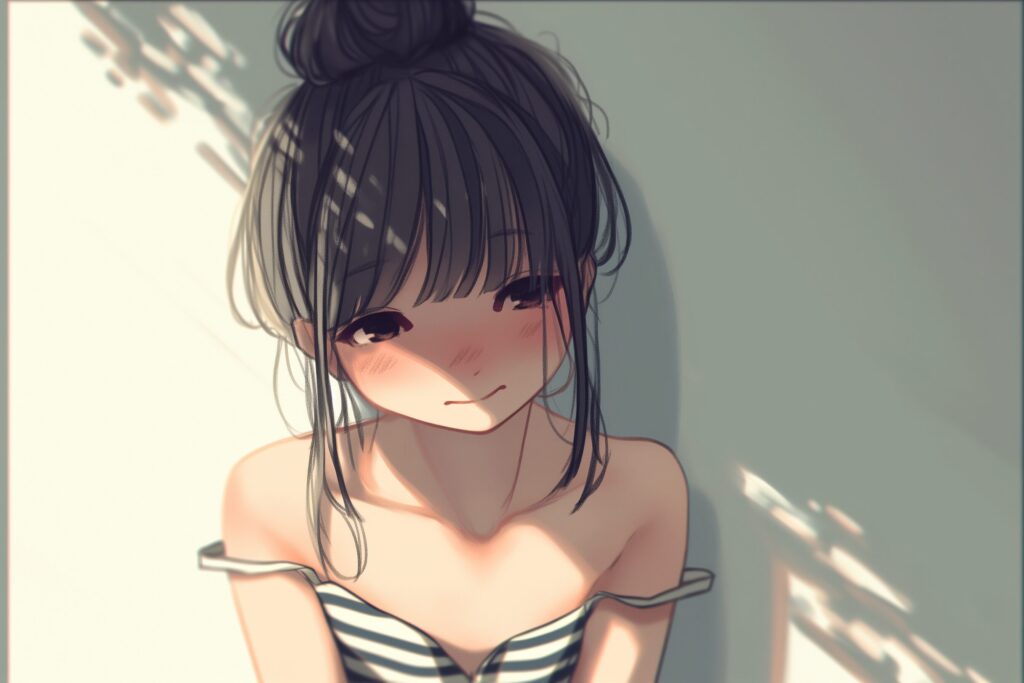 お団子ヘア女子０