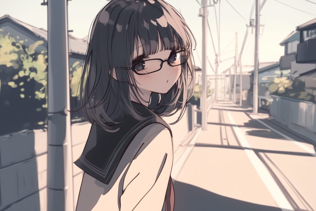眼鏡女子０