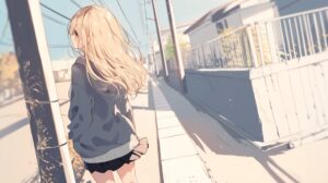 金髪女子の後ろ姿０