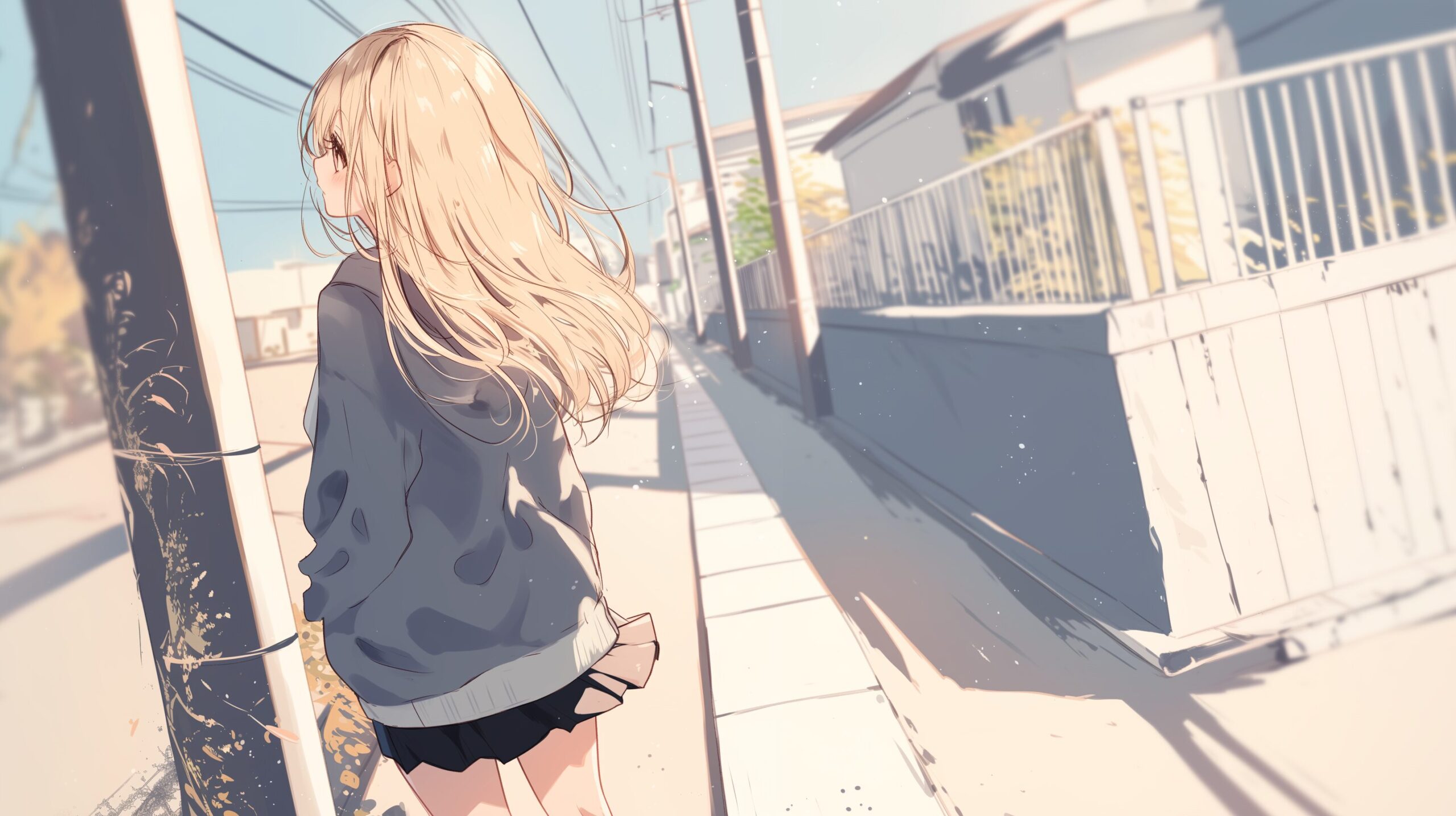 金髪女子の後ろ姿０