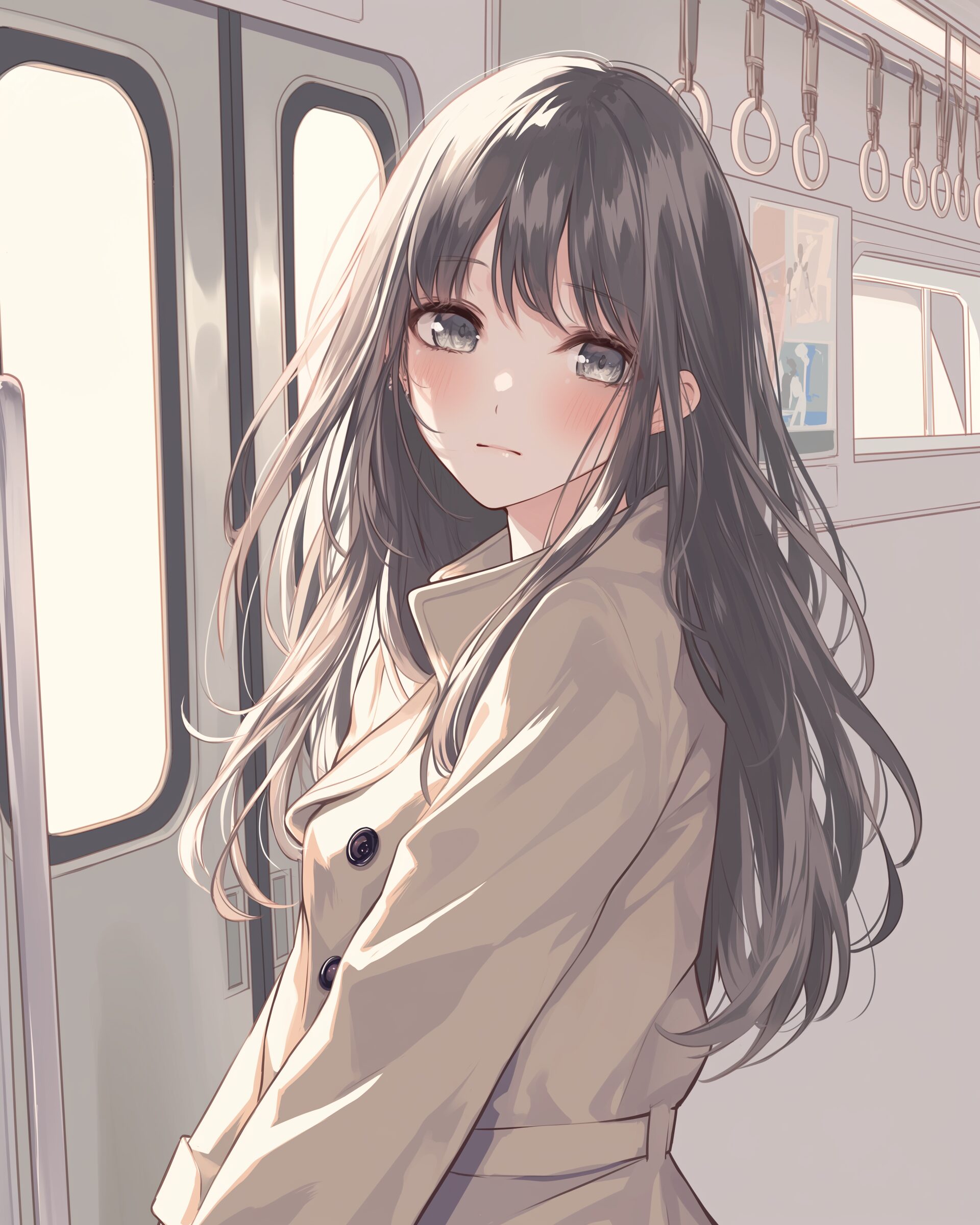 コートを着た女性０