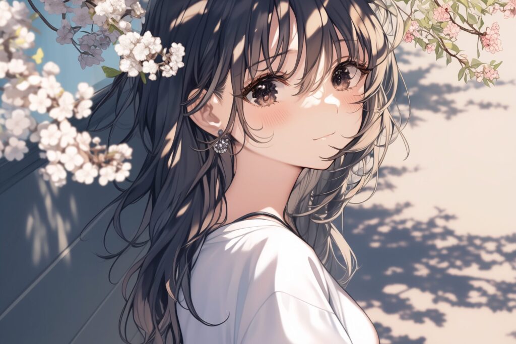 黒髪の美人女性０