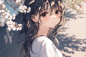 黒髪の美人女性０