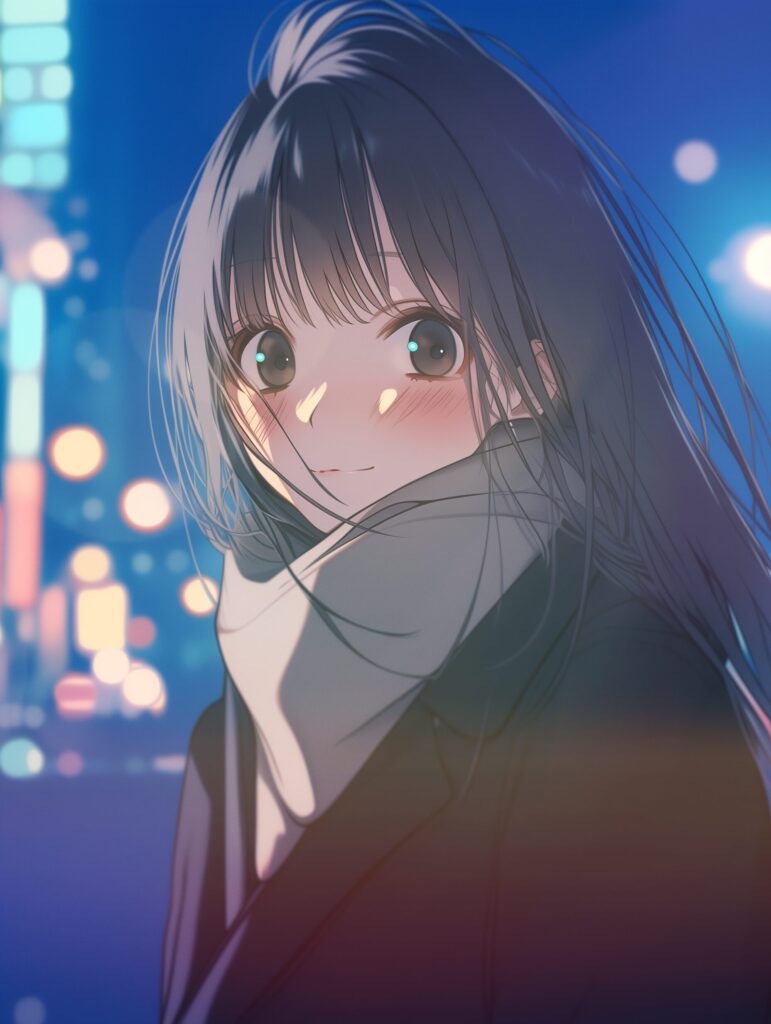 マフラーコート女子０