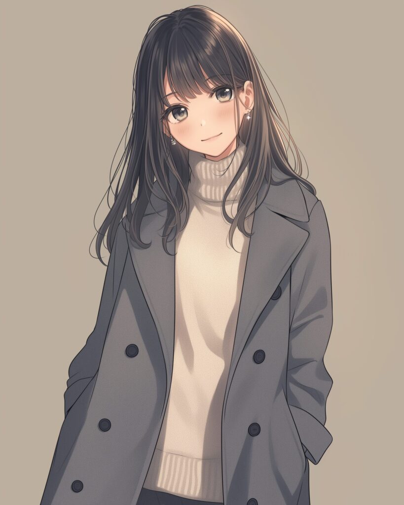 マフラーコート女子０