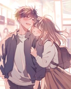 寄り添うカップル０