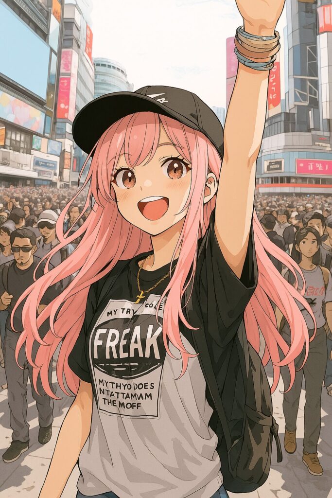 ピンク髪女子０