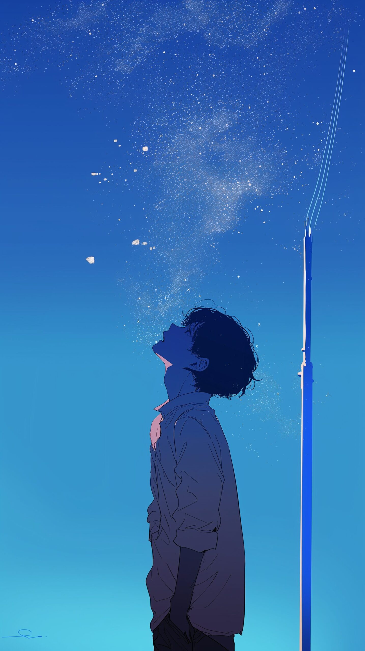 【壁紙サイズ】星空と男性0