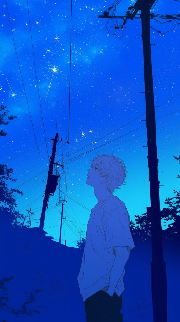 【壁紙サイズ】星空と男性０