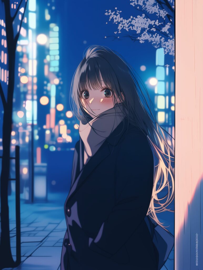 マフラーコート女子０