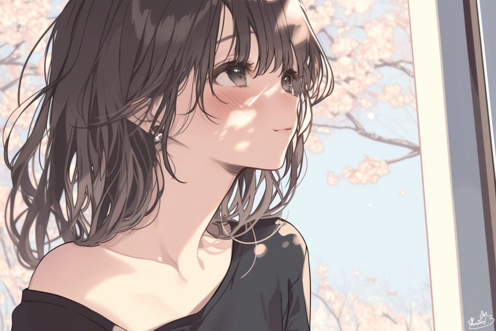 黒髪の美人女性０