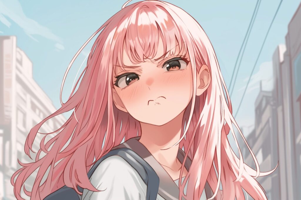 ピンク髪女子０