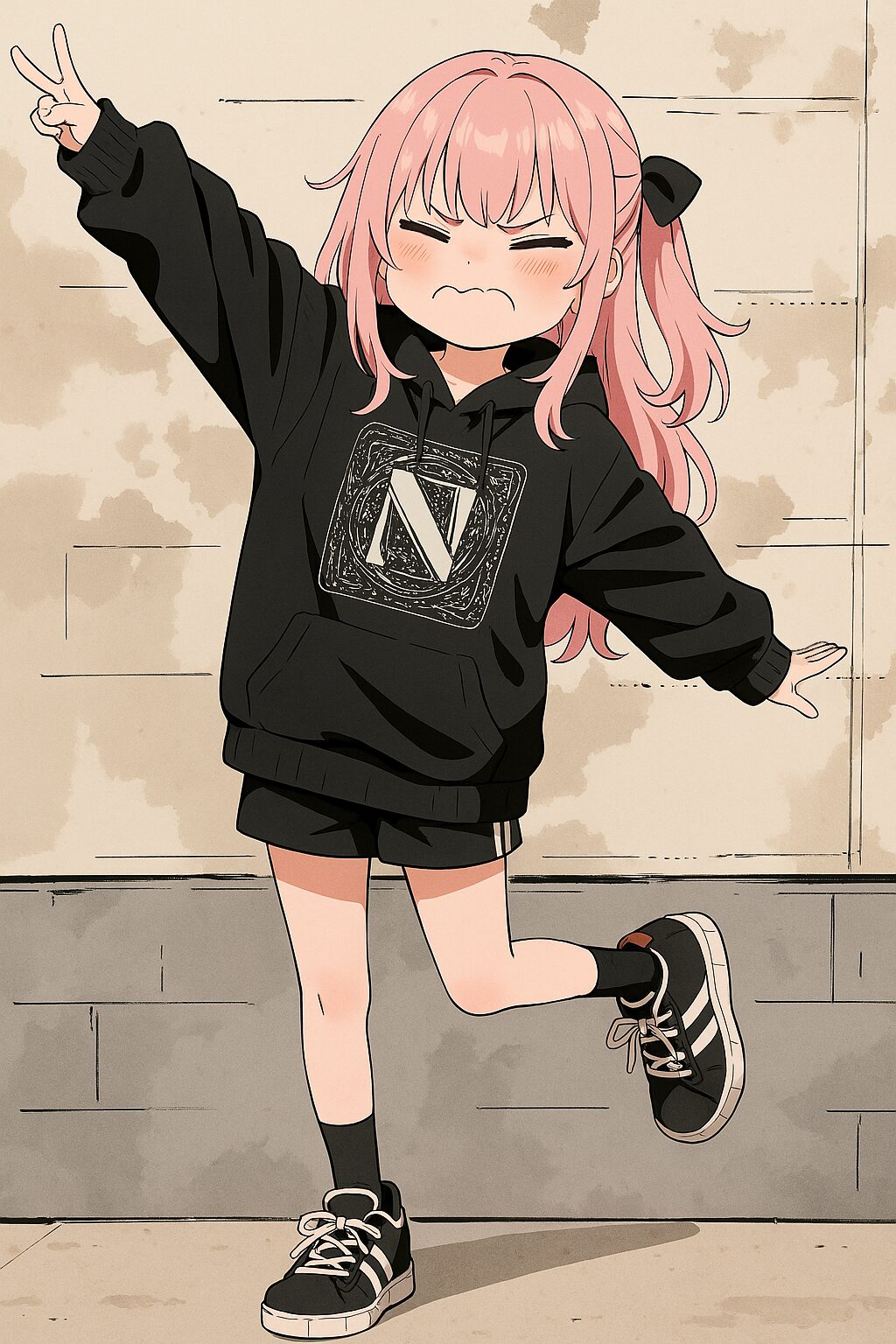 ピンク髪女子０