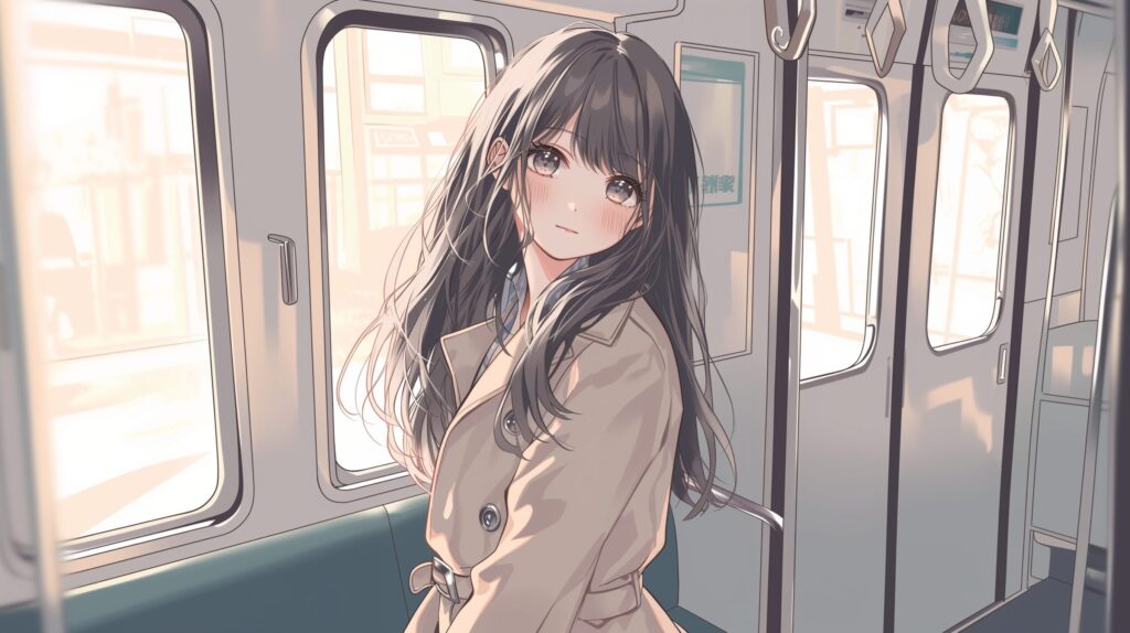 コートを着た女性０