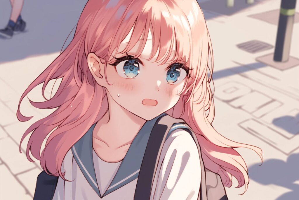 ピンク髪女子０