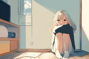 悲しい金髪女子０