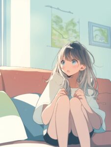 ソファに座る女性０