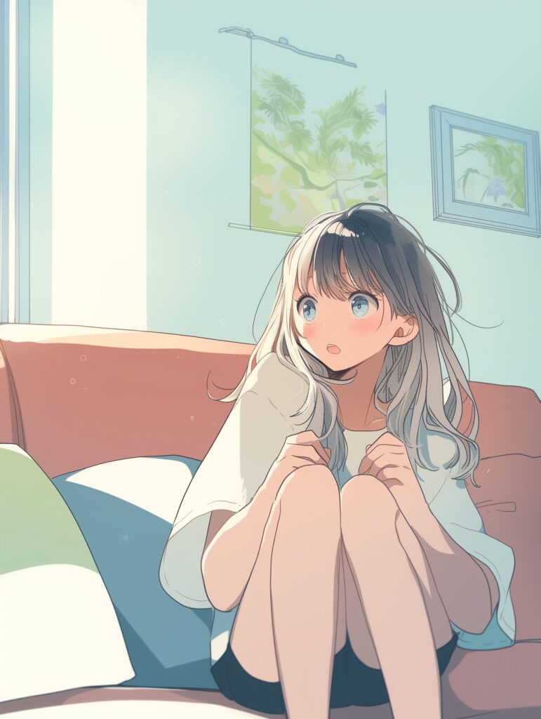 ソファに座る女性０