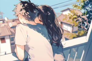 景色を眺めるカップル０