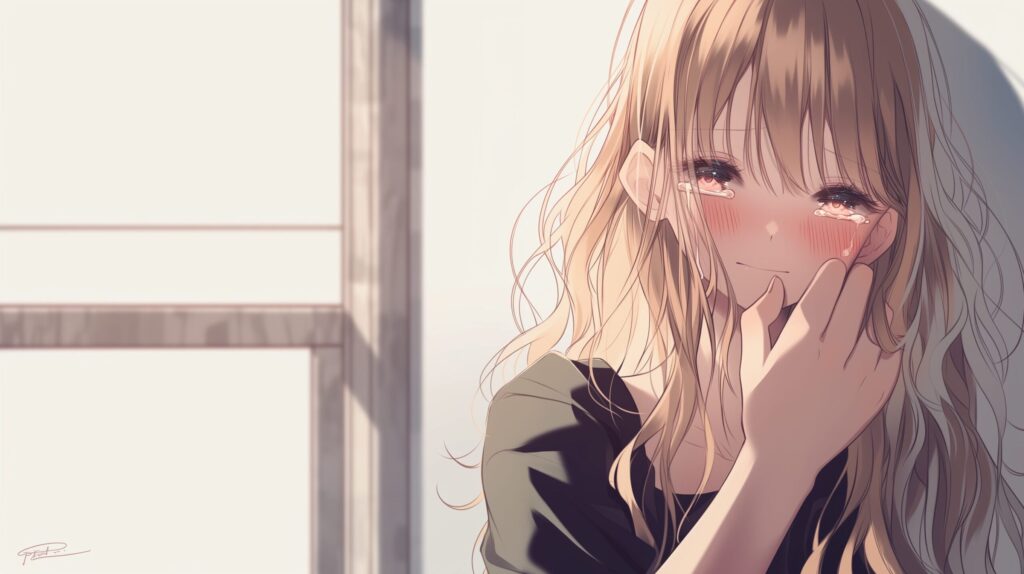 悲しい金髪女子０