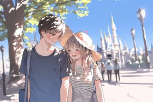 テーマパークカップル０