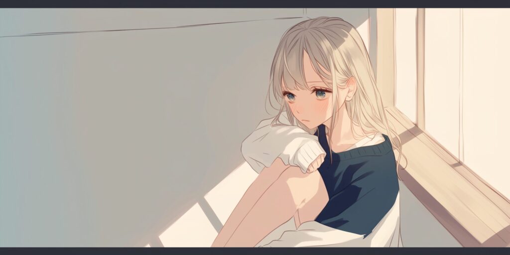 悲しい金髪女子０