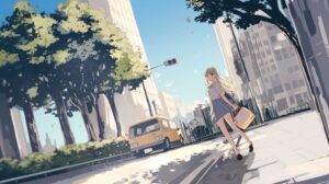 笑顔の金髪女子０