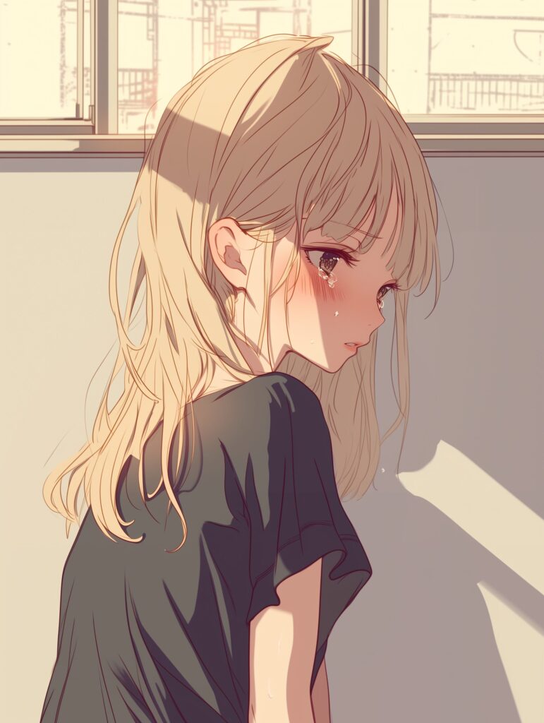 悲しい金髪女子０