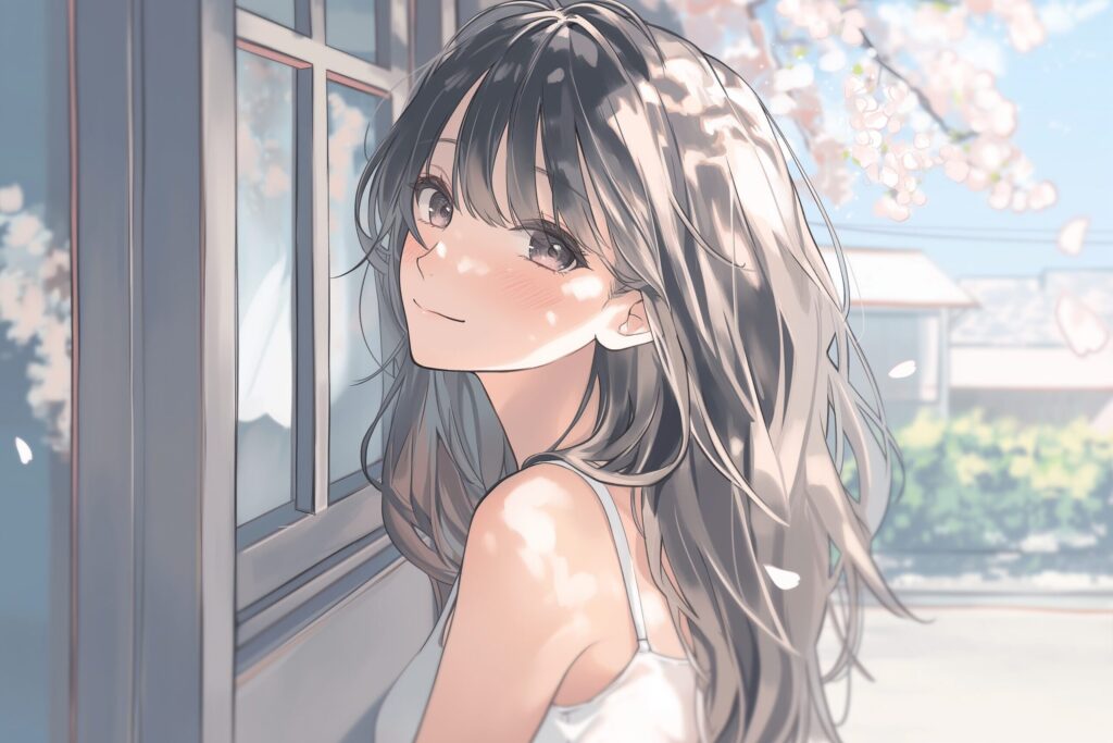 黒髪の美人女性０