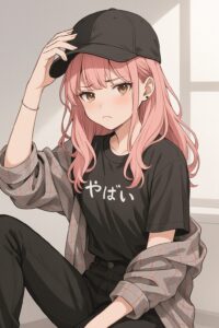 ピンク髪女子０