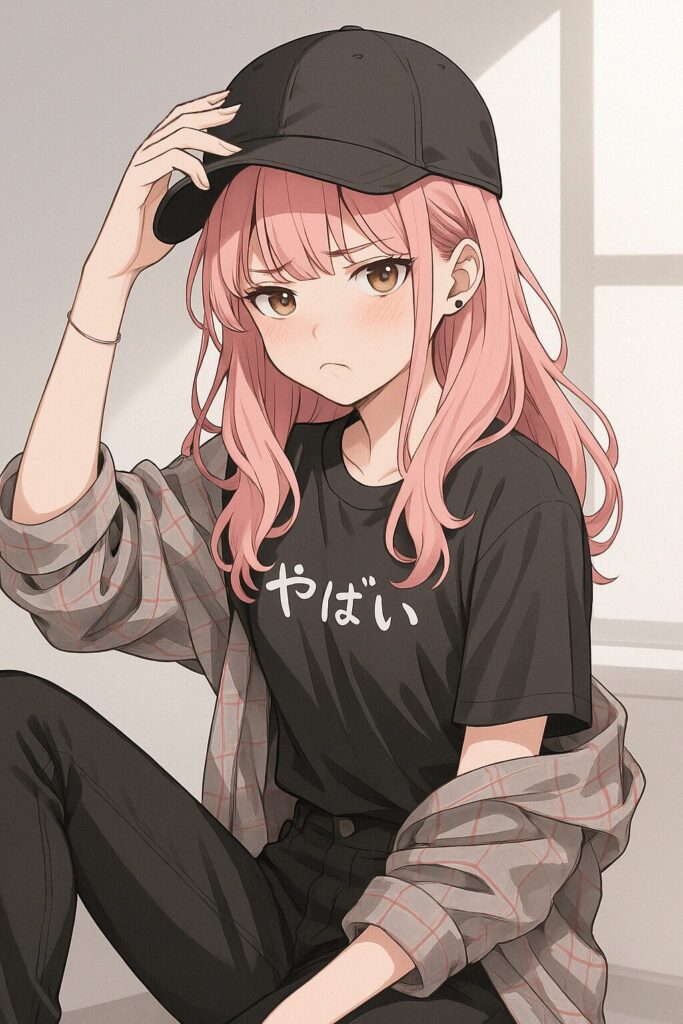 ピンク髪女子０