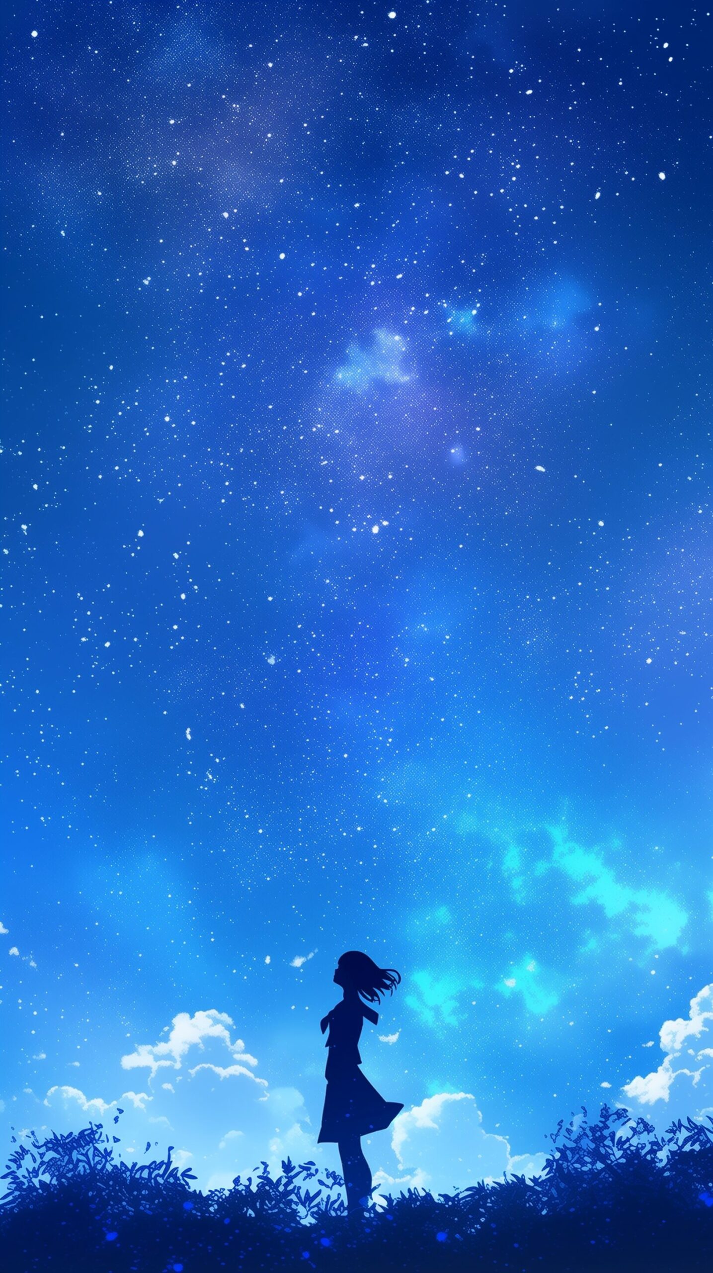 【壁紙サイズ】星空と女性0