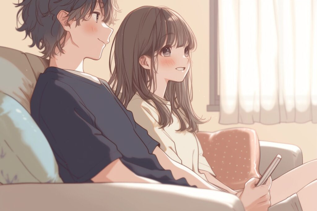 寄り添うカップル０