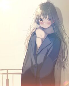 マフラーコート女子０