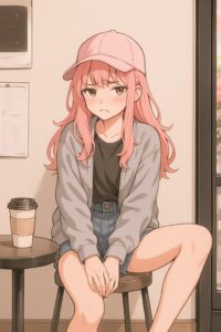 ピンク髪女子０