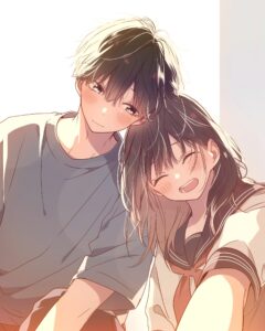 寄り添うカップル０