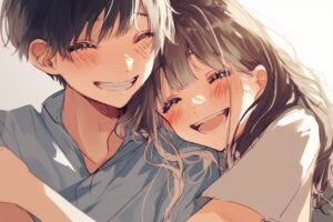 寄り添うカップル０