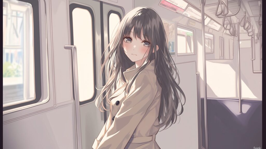 コートを着た女性０