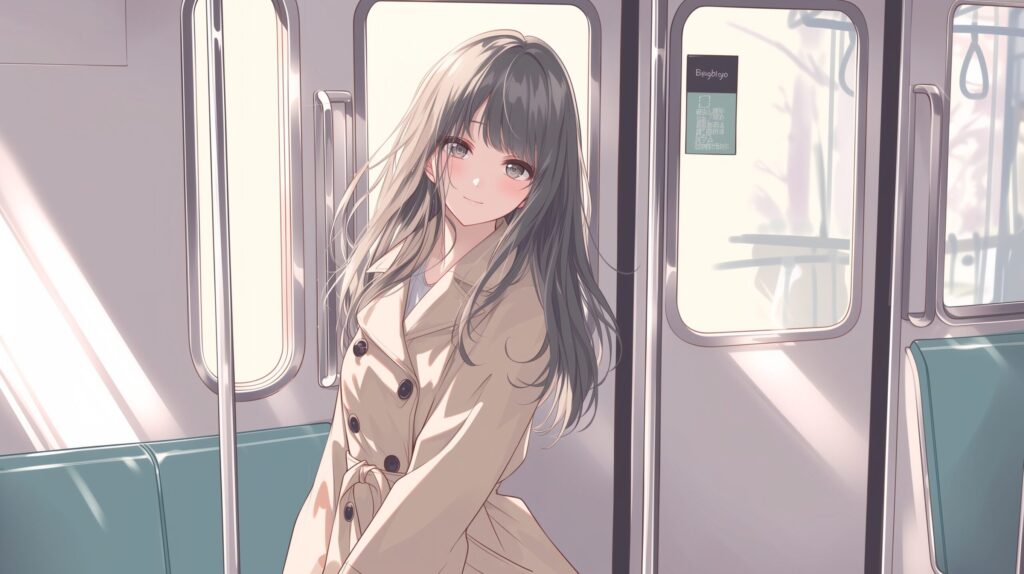 コートを着た女性０