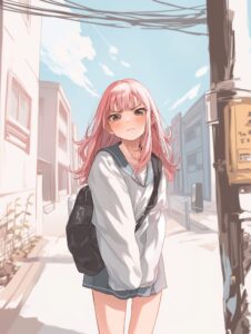 ピンク髪女子１