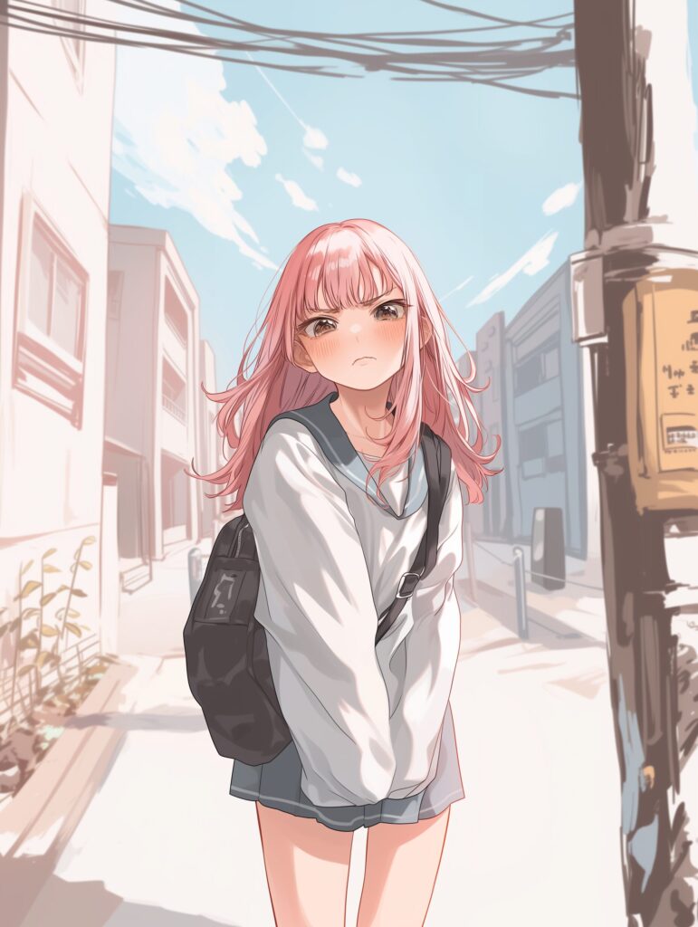 ピンク髪女子１