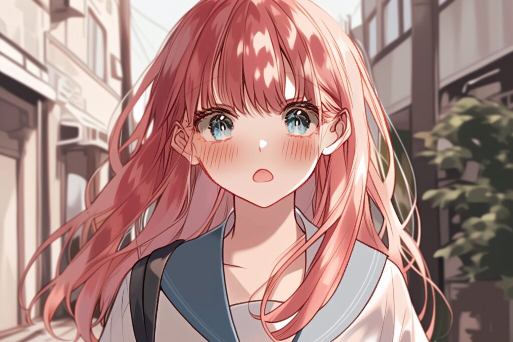 ピンク髪女子０
