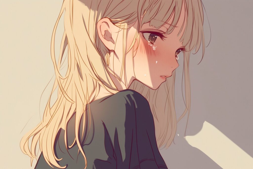 悲しい金髪女子０