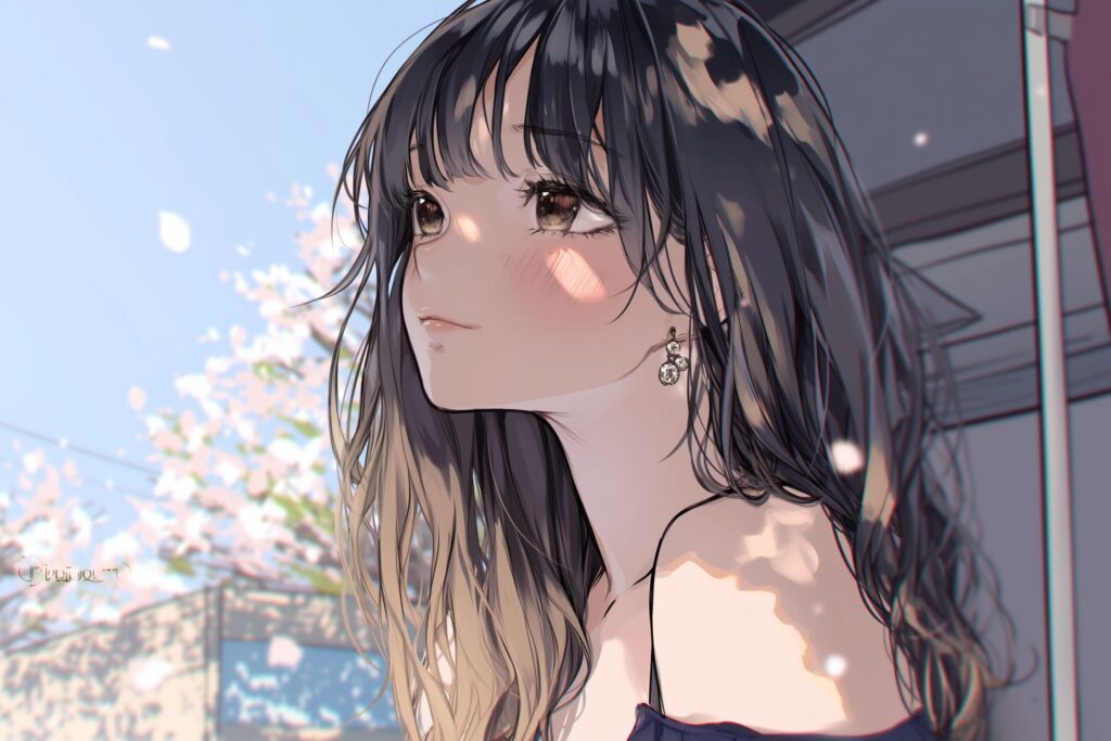 黒髪の美人女性０