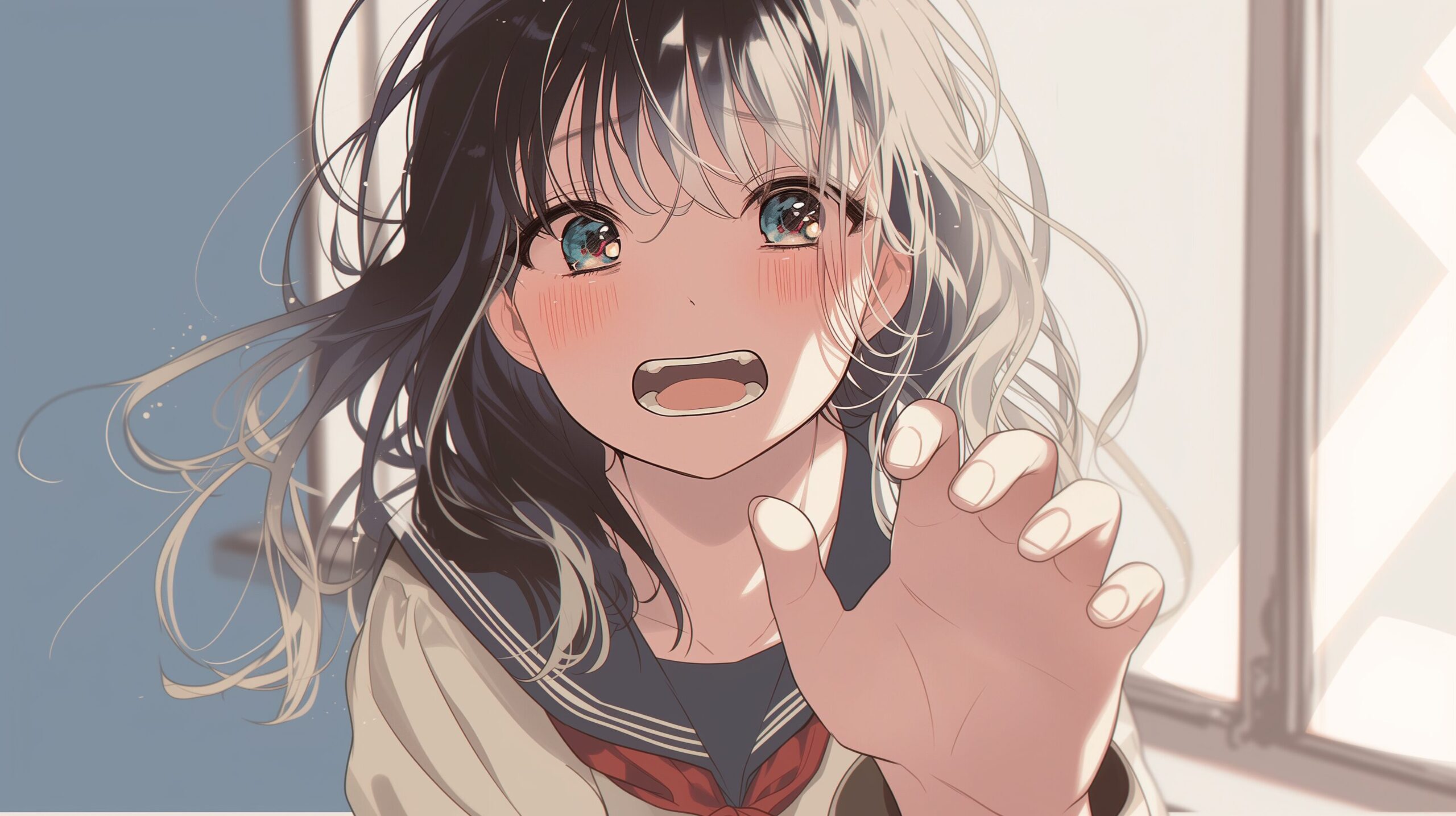 照れる女子0