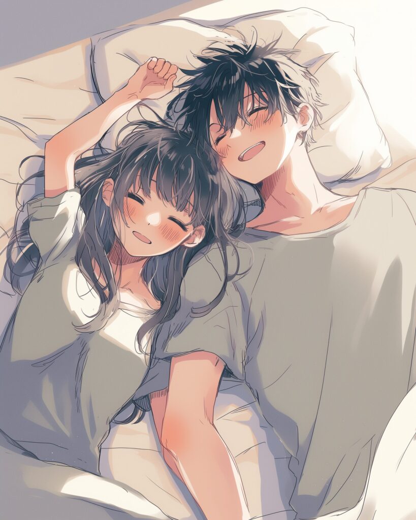 眠る仲良しカップル０