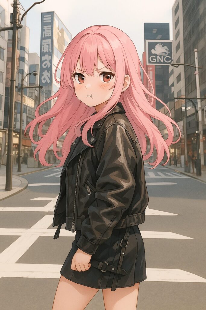 ピンク髪女子０