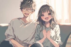 寄り添うカップル０