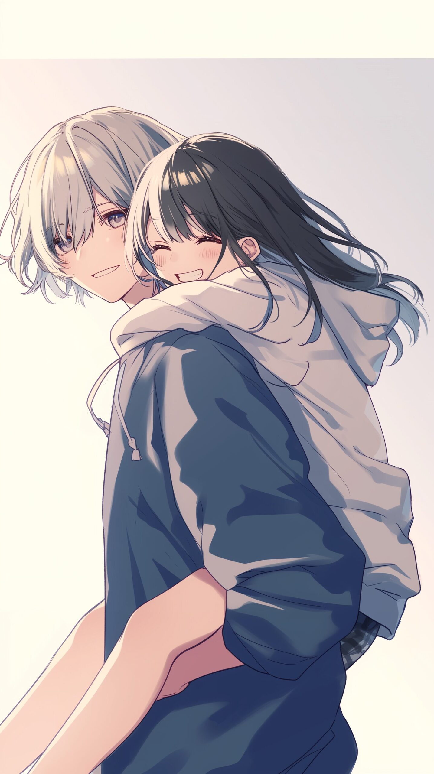 【壁紙】おんぶカップル0