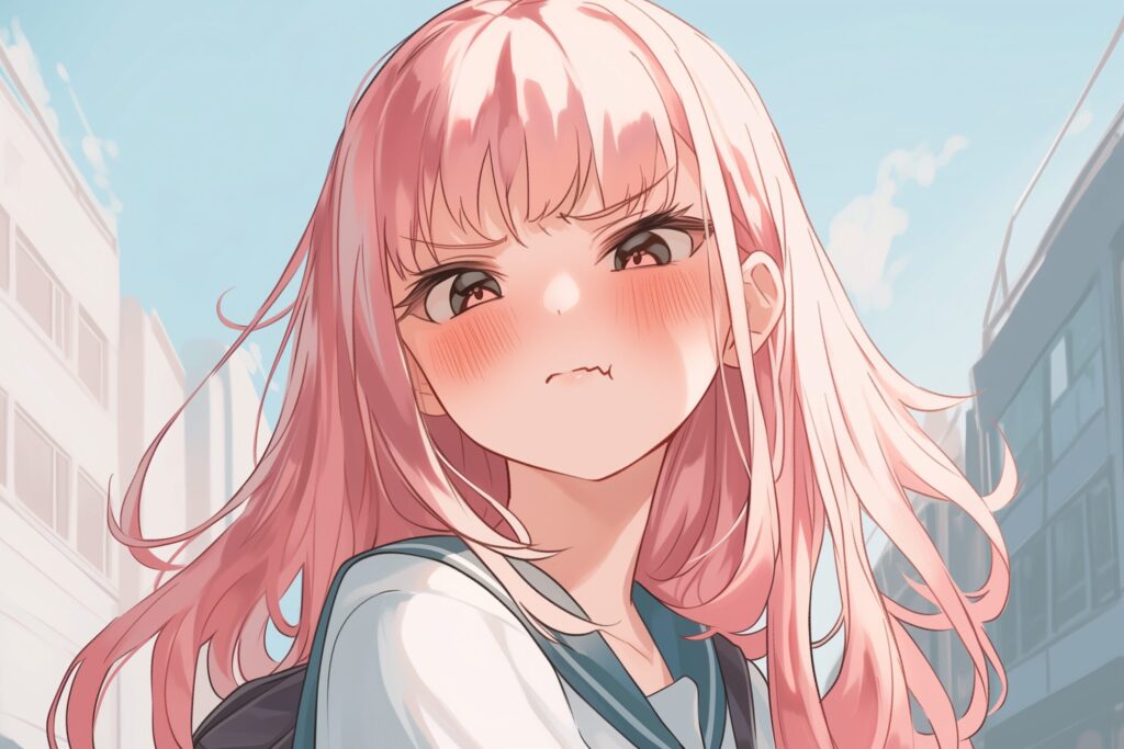 ピンク髪女子０